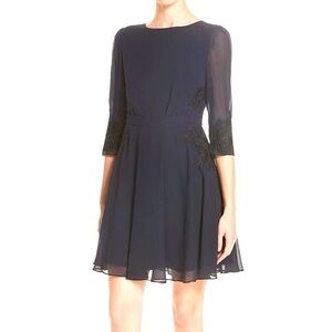 TED BAKER GAENOR DRESS LTD EDITION NAVY BLUE SZ 5: P2P 19-20.5, W16